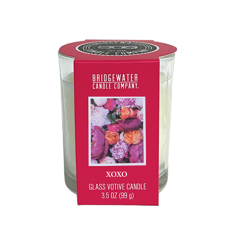 Glas Votive Kerze XoXo