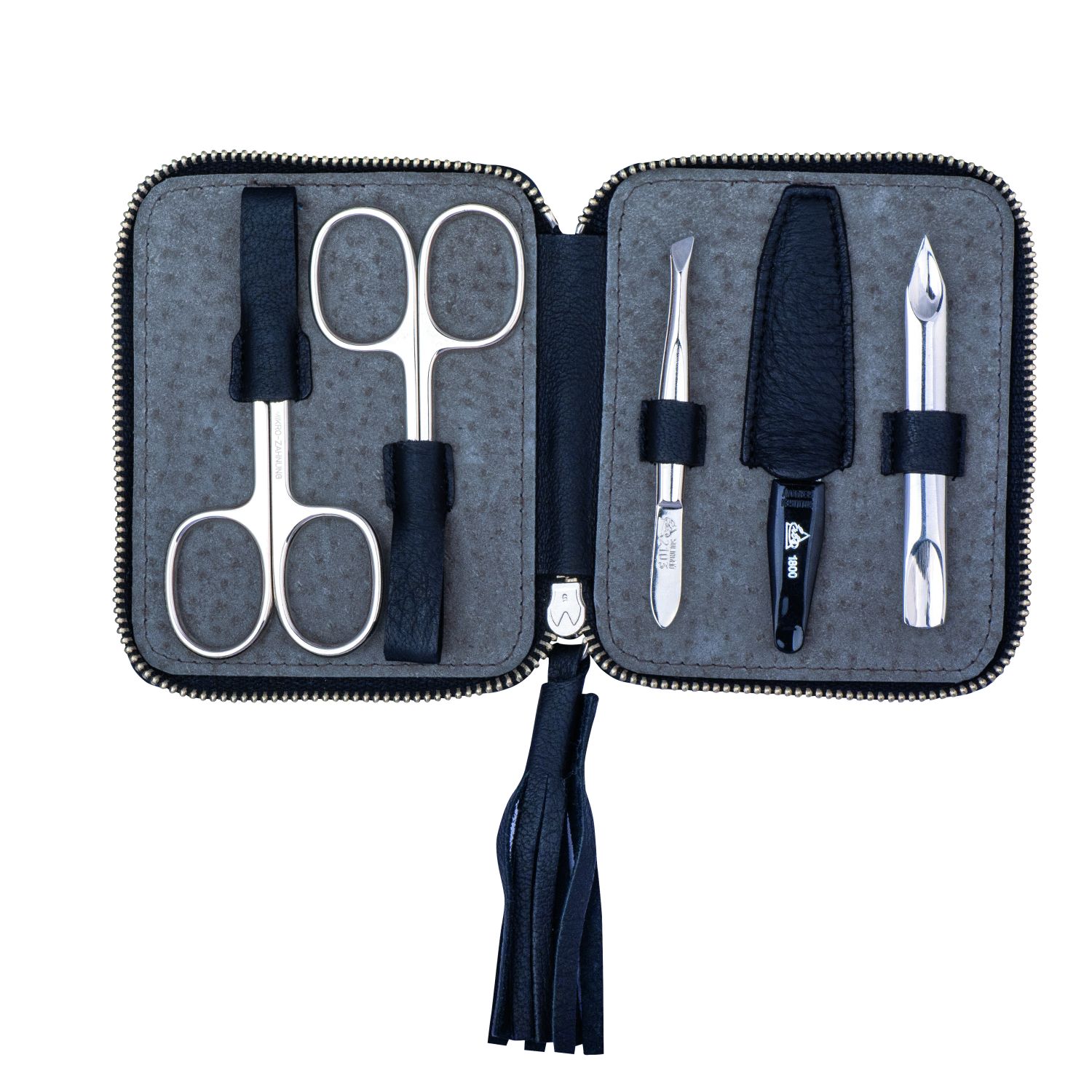 ERBE Maniküre Set Reißverschluss-Etui Tivoli, schwarz, 5-tlg.