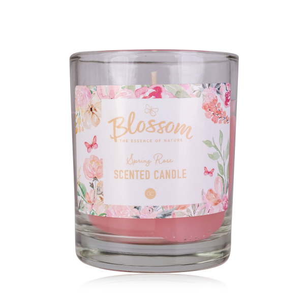BLOSSOM Duftkerze in Glas 130g Spring Rose