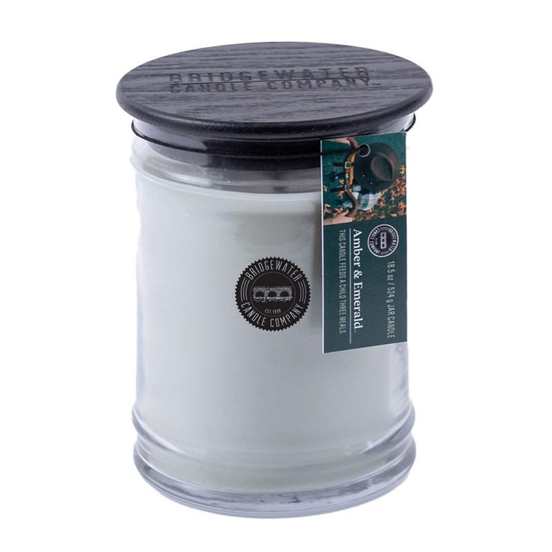 Candle Jar Large Amber&Emerald