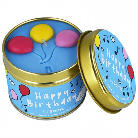 Happy Birthday Tin Candle 